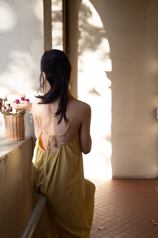 Summer-Solstice Linen Midi Dress